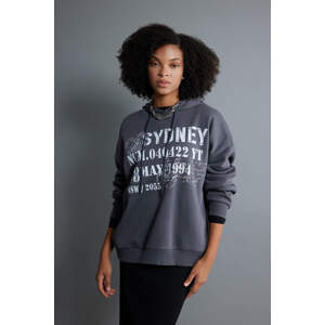 DEFACTO Oversize Fit Printed Long Sleeve Sweatshirt