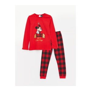 LC Waikiki Crew Neck Minnie Mouse Printed Long Sleeve Girls' Pajamas Set