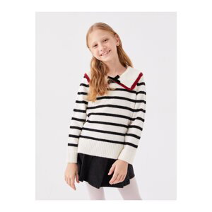 LC Waikiki Girls Polo Neck Striped Long Sleeve Knitwear Sweater Mother Daughter Combination