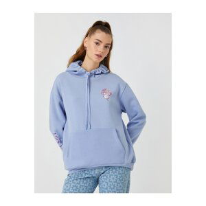 Koton Back Printed Sweatshirt Oversize With Fleece Inside