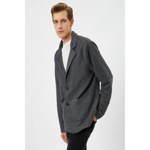 Koton Blazer Jacket with Textured Pocket Detail and Buttons