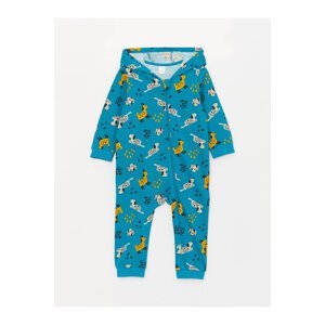 LC Waikiki Hooded Long Sleeve Patterned Baby Boy Rompers