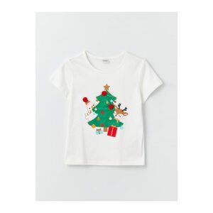 LC Waikiki Crew Neck Christmas Theme Short Sleeve Girls T-Shirt