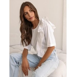 White blouse with frill Cocomore