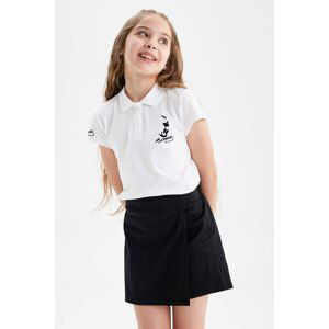 DEFACTO Girls Atatürk Printed Pique Short Sleeve Polo T-Shirt