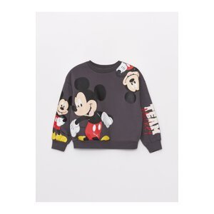 LC Waikiki Crew Neck Mickey Mouse Printed Long Sleeve Girl's Sweatshirt