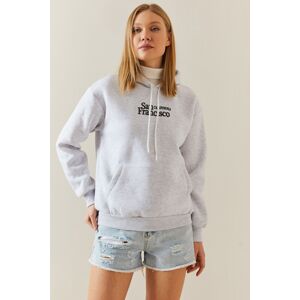 XHAN Gray Ribbon & Hooded Sweatshirt