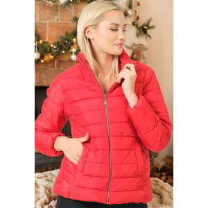 Z6746 DEWBERRY LADIES COAT-PLAIN RED