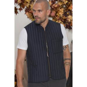 Y8611 DEWBERRY MEN'S VEST-PLAIN NAVY BLUE