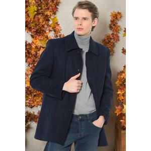 PLT8206 DEWBERRY MEN'S COAT-PLAIN NAVY BLUE