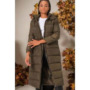 Z6753 DEWBERRY WOMEN'S COAT-PLAIN KHAKI