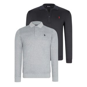 DOUBLE SET V4007 DEWBERRY MEN'S SWEATSHIRT-NAVY - GREY