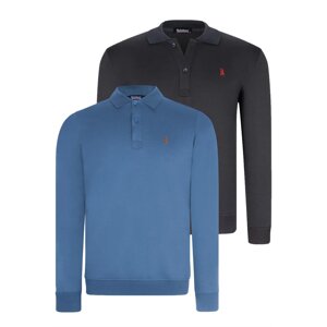 DOUBLE SET V4007 DEWBERRY MEN'S SWEATSHIRT-NAVY-INDIGO