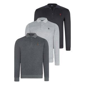 TRIPLE SET V4007 DEWBERRY MEN'S SWEATSHIRT-NAVY-ANTHRACITE-GREY