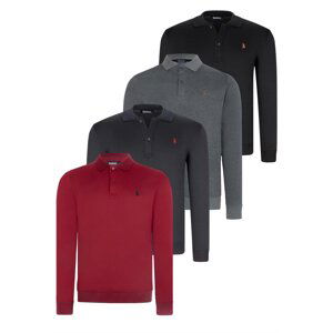 QUADRUPLE SET V4007 DEWBERRY MEN'S SWEATSHIRT-BLACK-NAVY-ANTHRACITE-BURGUNDY