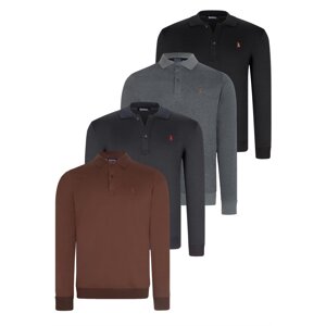 SET OF FOUR V4007 DEWBERRY MEN'S SWEATSHIRT-BLACK-NAVY-ANTHRACITE-BROWN