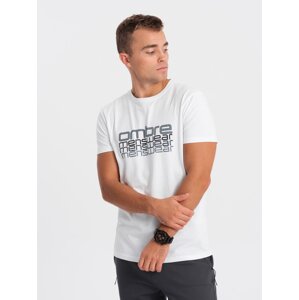 Ombre Men's printed cotton t-shirt - white