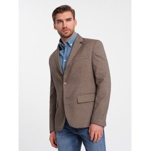 Ombre Men's casual jacket in delicate check - brown