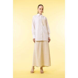 DEFACTO A Cut Linen Blend Long Skirt