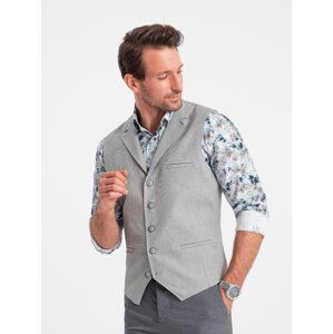 Ombre Men's suit vest with collar - light grey