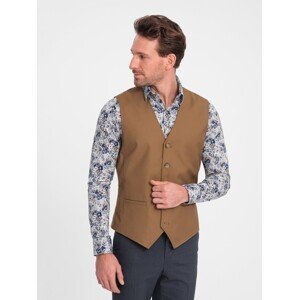 Ombre Men's suit vest without lapels - caramel