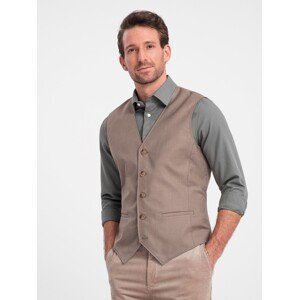 Ombre Men's suit vest without lapels - beige