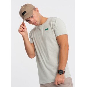 Ombre Men's cotton t-shirt with contrasting thread - light grey
