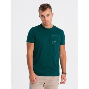 Ombre Men's cotton t-shirt with pocket - marine