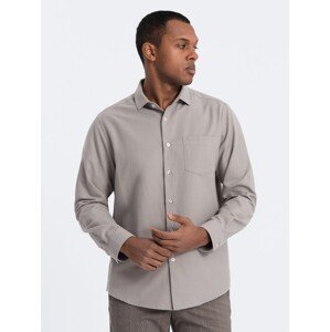 Ombre Men's REGULAR FIT shirt with pocket - gray