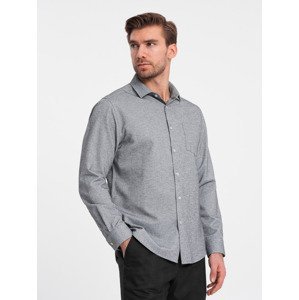 Ombre Men's shirt with pocket REGULAR FIT - grey melange