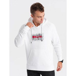 Ombre Men's classic printed kangaroo sweatshirt - white