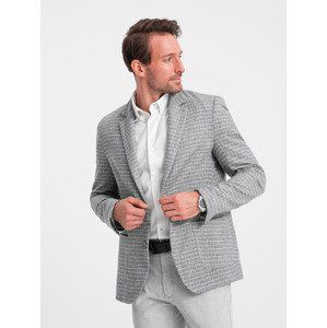 Ombre Men's jacquard jacket in delicate check - graphite