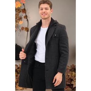 PLT8371 DEWBRRY MEN'S COAT-OPEN DIAGONAL ANTHRACITE