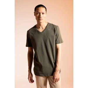 DEFACTO Slim Fit V-Neck Basic Short Sleeve T-Shirt