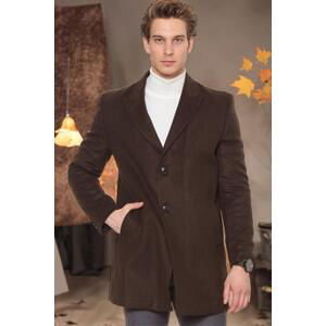 PLT8361 DEWBERRY SLIM FIT MEN'S COAT-PLAIN BROWN