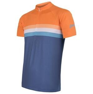 Sensor Cyklo Summer Stripe pánský dres kr.rukáv modrá/oranžová S