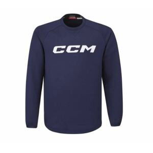 CCM Mikina CCM Locker Room Fleece Crew SR, Senior, XXL, tmavo modrá