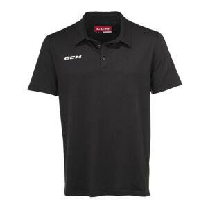 CCM Tričko CCM Fitted Polo SR, čierna, Senior, XXL