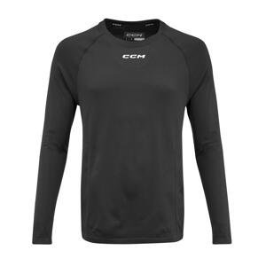 CCM Tričko s dlhým rukávom CCM Premium Training Tee SR, čierna, Senior, XL