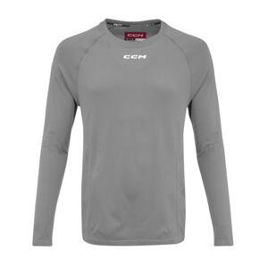 CCM Tričko s dlhým rukávom CCM Premium Training Tee SR, šedá, Senior, XL