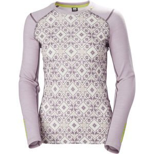 Helly Hansen W LIFA MERINO MIDWEIGHT GRAPHIC CREW Dámske Merino tričko, ružová, veľkosť L