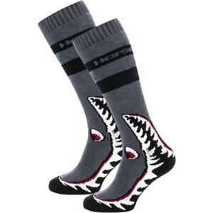 Horsefeathers SHARK SNOW SOCKS Pánske snowboardové ponožky, sivá, veľkosť 40-43