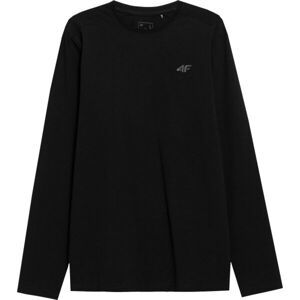 4F LONGSLEEVE Pánske tričko s dlhým rukávom, čierna, veľkosť XXL