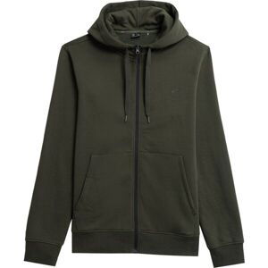 4F SWEATSHIRT FULL ZIP Pánska mikina na zips, khaki, veľkosť L