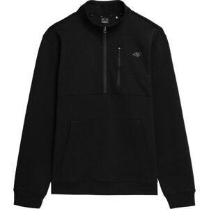 4F SWEATSHIRT 1/2 ZIP Pánska mikina, čierna, veľkosť L