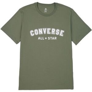 Converse CLASSIC FIT ALL STAR SINGLE SCREEN PRINT TEE Unisex tričko, khaki, veľkosť M