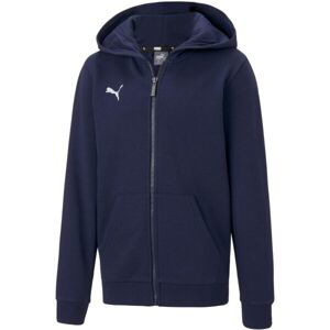 Puma TEAMGOAL 23 CASUALS HOODED JACKET JR Futbalová tepláková bunda, tmavo modrá, veľkosť 176