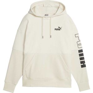 Puma POWER COLOR BLOCK HIGT NECK HOODIE Dámska mikina, béžová, veľkosť L