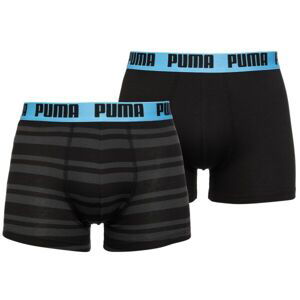 Puma HERITAGE STRIPE BOXER 2P Pánske boxerky, čierna, veľkosť M