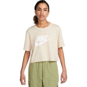Nike NSW TEE ESSNTL CRP ICN FTR W Dámske tričko, béžová, veľkosť XL
